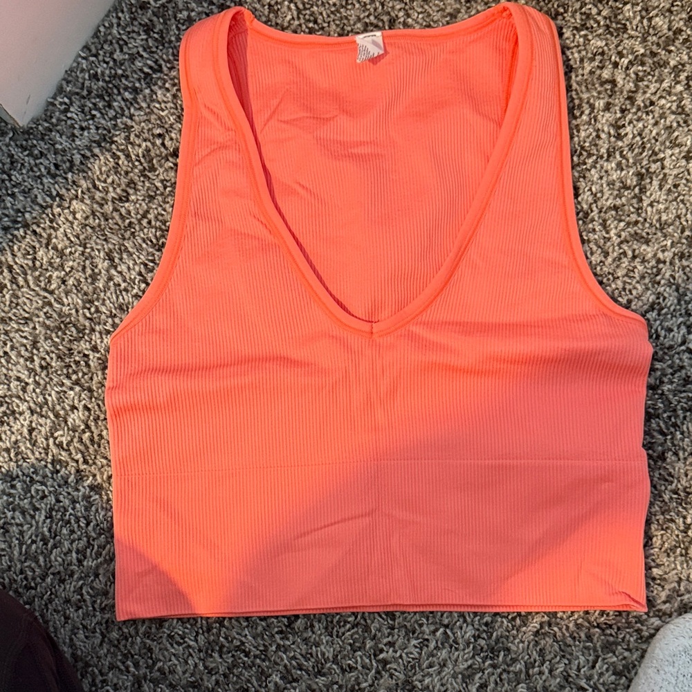 Athleta Coral Ribbed Tank Top